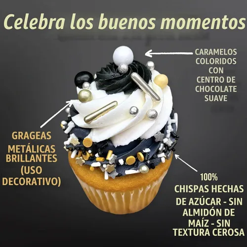 Vista 4 de Chispitas 4 oz Chispitas doradas y plateadas Chispitas metálicas Chispitas de año nuevo Chispitas glamorosas Mezcla de chispitas New