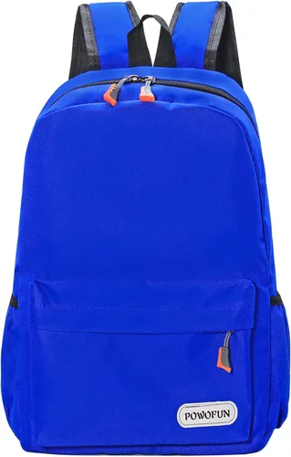 Vista 2 de Mochila para niños de 15 pulgadas, ligera, para escuela primaria, para jardín de infantes, mochila de viaje casual, Azul, Casual