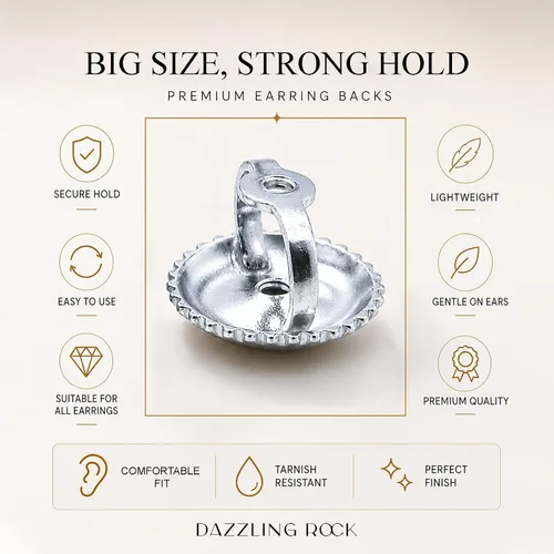 Vista 4 de Dazzlingrock Collection Atornillado Atrás Arete 1 Pc Solo en Oro Oro blanco de 14 quilates.