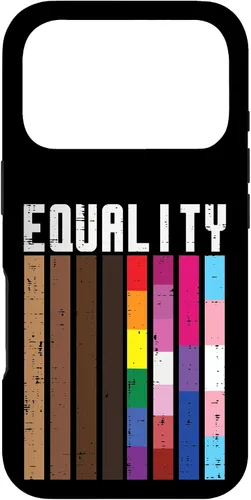 Vista 30 de Igualdad Negro LGBT Pride Rainbow Lesbian Gay Bi Trans - Funda de regalo para iPhone 17