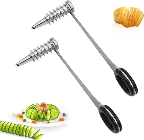 Vista 8 de Piranha - Cortador espiral para patatas, cortador en espiral de acero inoxidable para verduras, pepino y zanahoria