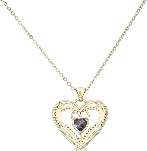 Vista 3 de BB Gold Birthstone Necklace for Women Birthstone Jewelry for Mom Necklace with Heart Pendant - 14K Gold Plated Sterling Silver Heart Necklace Gift