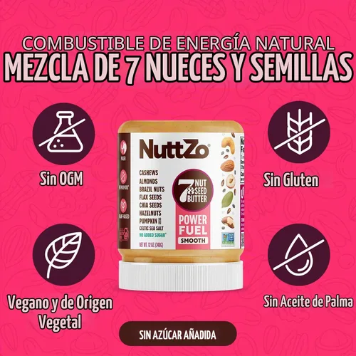 Vista 2 de Nuttzo Natural Power Fuel Seven - mantequilla de nueces y semillas