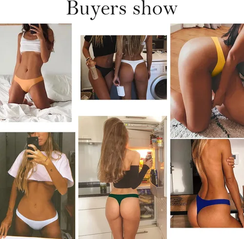 Vista 6 de QOVOQ Tangas sin costuras para mujer tangas de algodón transpirables para mujer paquete de ropa interior para mujer
