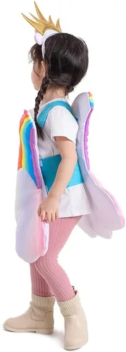 Vista 4 de Seasons Todder - Disfraz de arco iris iluminado, diseño de nube, 7 colores, con tocado de sol
