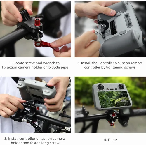 Vista 7 de Soporte para bicicleta DJI RC Controller Clip de bicicleta Soporte para manillar de bicicleta compatible con DJI Mavic/Mini 3 Pro/Mini 3/Mavic 3/Air