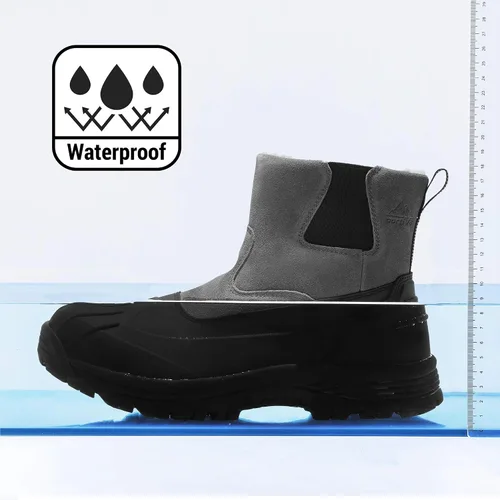 Vista 5 de NORTIV 8 Botas de nieve de invierno para hombre, impermeables, aisladas, sin cordones