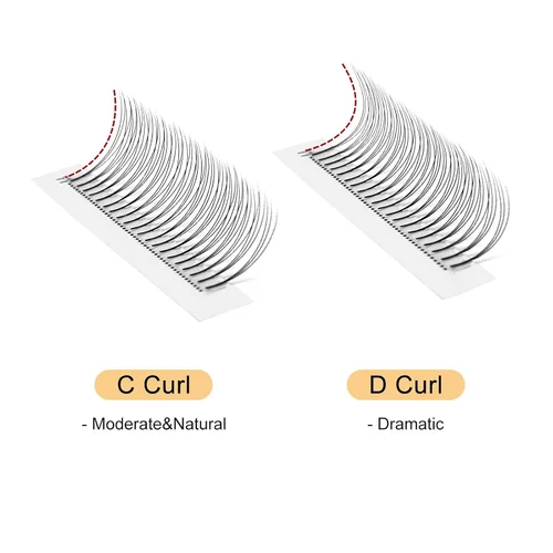 Vista 2 de QUEWEL Extensiones de Pestañas Prehechas en Ventilador, Extensiones de Pestañas Prehechas 3D de 0.07mm de Grosor, Rizado C, 8mm de Volumen