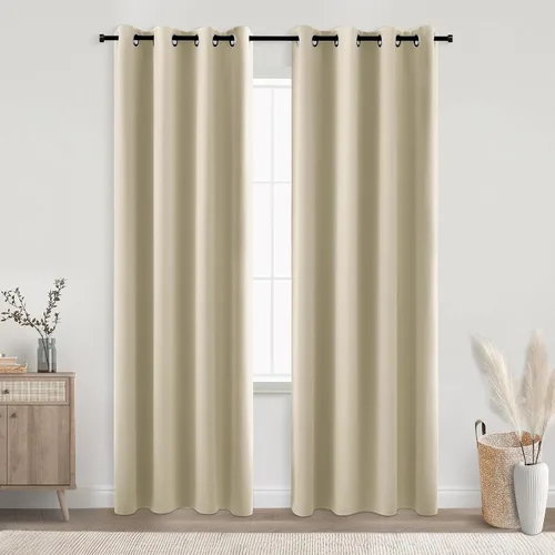 Vista 102 de KOUFALL Cortinas de Baño Aqua para Ventana, Juego de 2 Paneles Decoración Costera Cortinas Cortas Opacas para Ventana Pequeña de Cocina Puerta