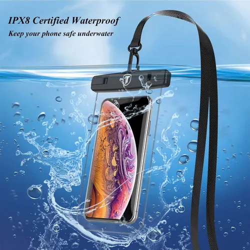 Vista 4 de Njjex Bolsa impermeable para teléfono [2 unidades] Funda impermeable para teléfono celular Bolsa seca para Samsung Galaxy Note 20 Ultra S25 Ultra