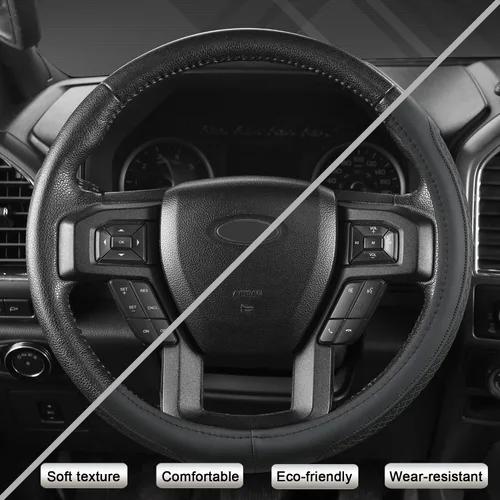 Vista 5 de West Llama Funda para volante de automóvil para Ford F-150, F-250, F-350, Expedition (Negro, tamaño grande)