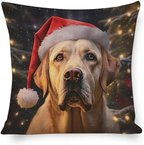 Vista 11 de Funda de almohada estampada con retrato de laboratorio de raza de perro amarillo serio, labrador retriever, fundas de cojín amarillas de laboratorio