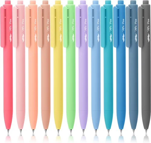 Vista 8 de Mr. Pen - Bolígrafos de gel retráctiles, paquete de 12, secado rápido, bolígrafos de gel de punta fina de 0.7mm, bolígrafos retráctiles, bolígrafos