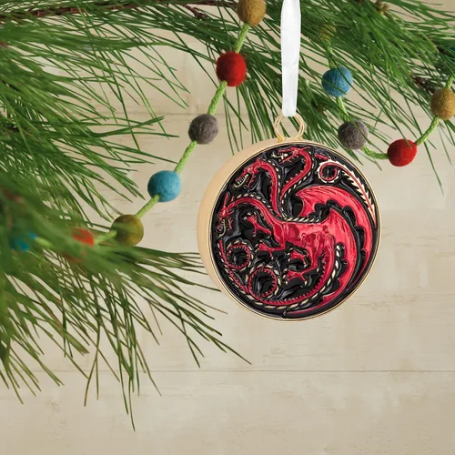 Vista 5 de Hallmark House of The Dragon Targaryen Sigil Adorno de Navidad, metal