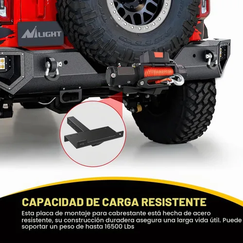 Vista 6 de Nilight Placa de Montaje Universal para Cabrestante de Enganche de Remolque 10 x 4 1/2 Soporte de Cabrestante Montaje de Cabrestante Receptor