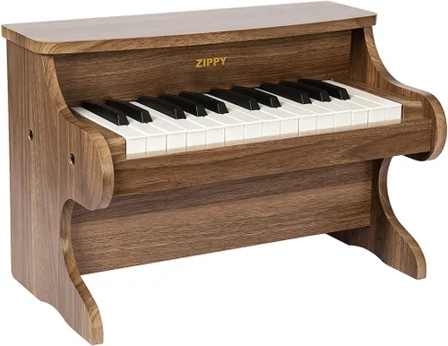 Vista 10 de Teclado de Piano para Niños ZIPPY, Piano Digital de 25 Teclas para Niños, Mini Instrumento Educativo Musical de Juguete, Juguete de Madera para Negro