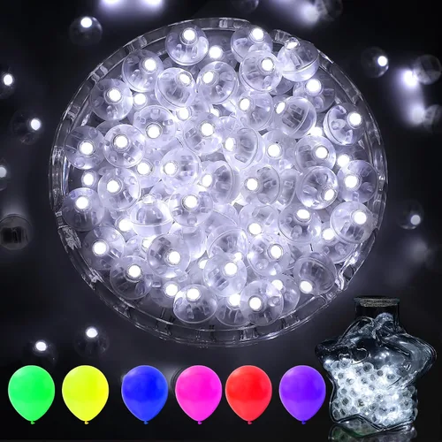 Vista 11 de AIKEI 50 globos de luz LED, mini bolas de luz, tiempo de espera prolongado, impermeable, luz LED para farol de papel, Pascua, Halloween, Navidad