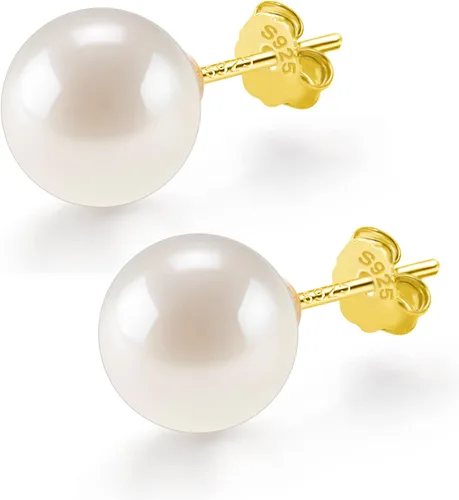 Vista 7 de SmileBelle Aretes tipo dormilona para mujer, de plata de ley de 18 quilates, con turquesa, como regalo de cumpleaños, aretes de cristal de perlas