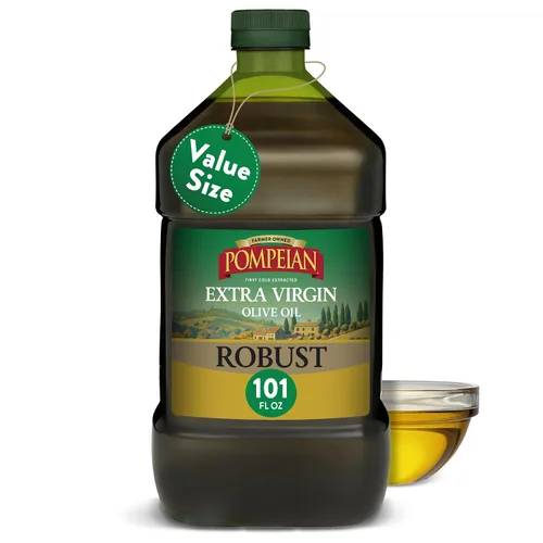 Vista 10 de Pompeian Aceite de oliva virgen robusto Primer aceite de oliva prensado en frío para cocinar: sabor audaz para pasta, adobos y aderezos