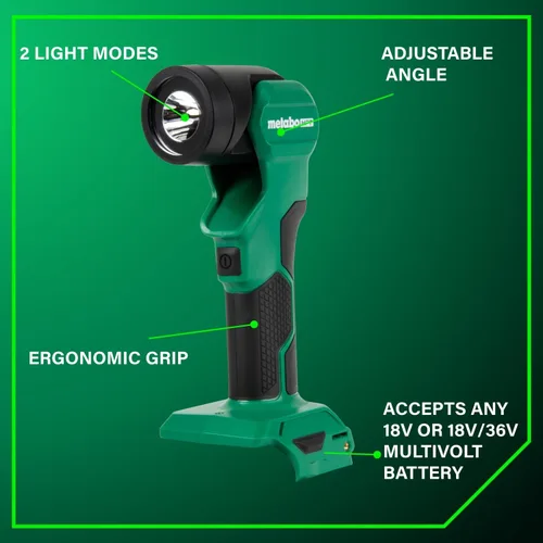 Vista 10 de Metabo HPT Taladro Percutor Inalámbrico MultiVolt™ de 18V, Destornillador de Impacto, Sierra Recíproca, y Linterna Kit Combinado de 4 Piezas