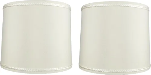 Vista 25 de Royal Designs, Inc. HB-641UT-9BG Pantalla de lámpara de tambor poco profundo con tapiz, Uno Fitter, 8 x 9 x 7, beige