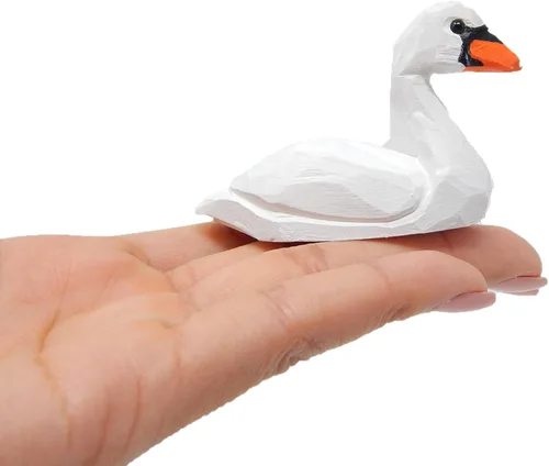 Vista 10 de Selsela - Estatua de pato tallada a mano en madera, miniatura de animal pequeño, decoración. Regalos inspirados en la naturaleza y coleccionables