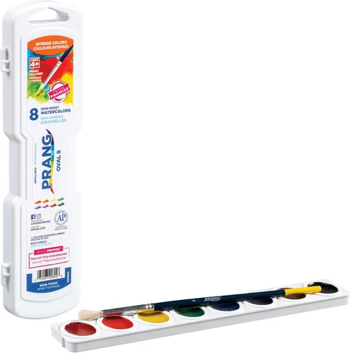 Vista 4 de Prang Juego de pintura ovalada para acuarela, 8 colores surtidos, 1 unidad