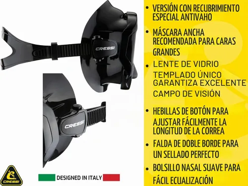 Vista 4 de Cressi Perfect View Scuba Diving, Snorkeling Mask in Pure Comfortable Silicone - Available with Different Panoramic Lenses - Liberty: Designed in