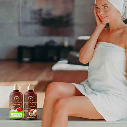 Vista 3 de WOW Skin Science Champú de Vinagre de Sidra de Manzana y Acondicionador de Aceite de Coco + Aguacate Dúo 16.9 oz
