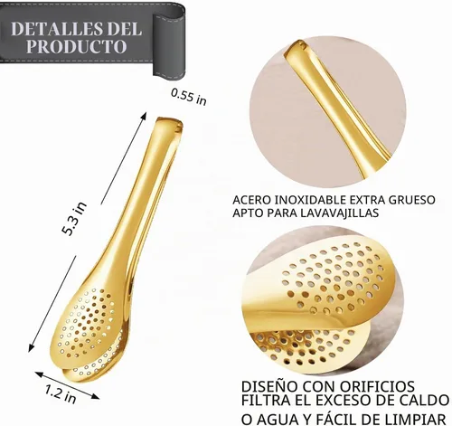Vista 2 de Pinzas doradas para servir, de acero inoxidable de 5 pulgadas, pinzas pequeñas para aperitivos, pinzas para azúcar, pinzas para hielo, juego de 4