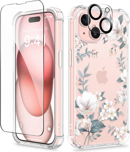 Vista 81 de GVIEWIN - Funda para iPhone 11 con protector de pantalla + protector de lente de cámara, cubierta protectora transparente suave de poliuretano
