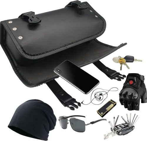 Vista 4 de Bolsa de herramientas de motocicleta adecuada para Harley Suzuki Kawasaki Bolsa de herramientas universal Bolsa lateral de motocicleta, Bolsa