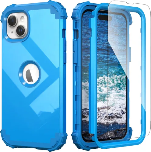 Vista 14 de IDweel Funda para iPhone 13 con Protector de Pantalla, para Funda iPhone 14, Híbrida Resistente a Golpes de Servicio Pesado Protección Cubierta Dura