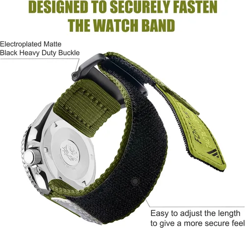 Vista 8 de Ritche - Correa de reloj deportiva de nailon para Navidad, liberación rápida, 20 mm, 22 mm, correa de reloj de repuesto compatible con el reloj