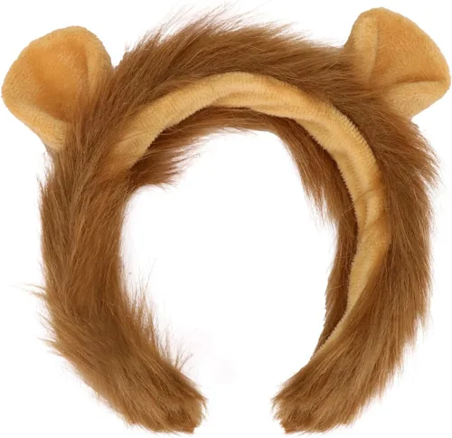 Vista 3 de Conjunto de disfraz de león de 3 piezas, diadema con orejas de león con cola y tutú para mujer, accesorios de fiesta de cosplay de Halloween