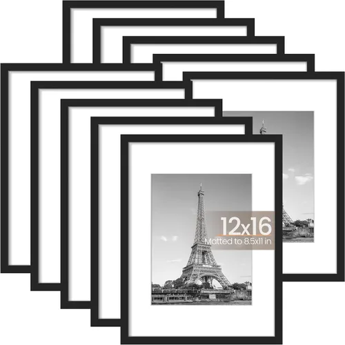 Vista 17 de upsimples Juego de 10 portarretratos de 4 x 6, para exhibir fotos de 3.5 x 5 con paspartú o 4 x 6 sin marco de fotos, collage para pared o mesa