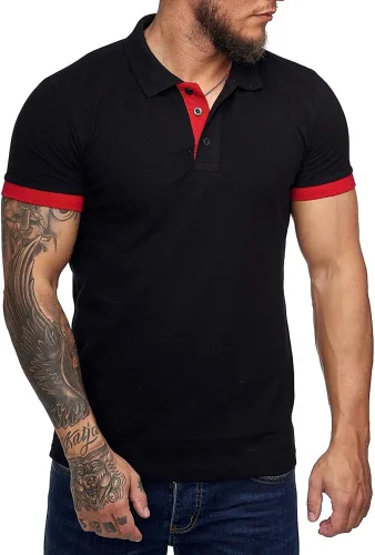Vista 2 de Zuoyouzi Men's Short Sleeve Casual Slim Fit Polo Shirts Basic Designed Classic Cut Cotton Shirts