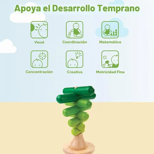 Vista 4 de Juguete apilable en forma de árbol de Plan Toys Árbol apilable
