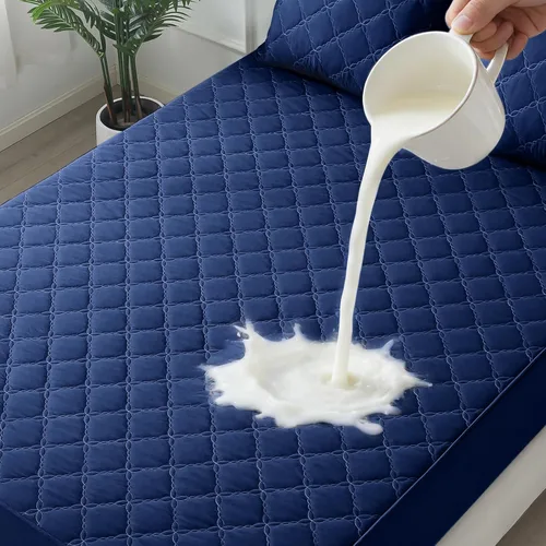 Vista 2 de Protector de colchón impermeable – Protector de colchón de tamaño individual silencioso y estilo sábana bajera Protección completa de cama
