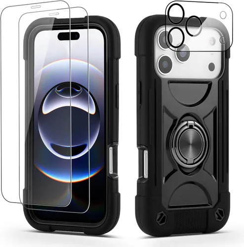 Vista 40 de Funda para iPhone Se3/iPhone Se2, iPhone 6/6S, iPhone 7/iPhone 8 de 4.7 pulgadas con soporte de anillo, con 2 protectores de pantalla resistentes
