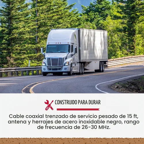 Vista 9 de Radio CB inalámbrica Cobra 75 para todo terreno, negro y antena CB de montaje magnético HG A1000 de 18.5 pulgadas – Imán resistente