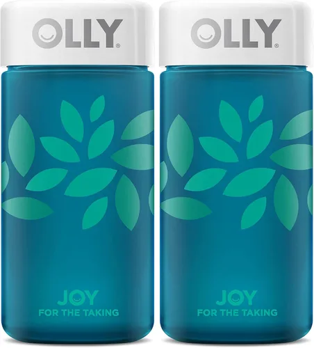 Vista 7 de OLLY Joy Jar Gift - Recipiente de vitaminas de botella de vidrio fácil recargable, capacidad para hasta 120 gomitas de vitaminas, edición limitada