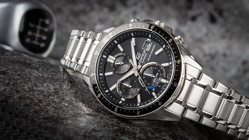 Vista 6 de Casio EFS-S510D-1AVUEF - Reloj analógico clásico de cuarzo para hombre con correa de acero inoxidable color plateado plateado Pulsera