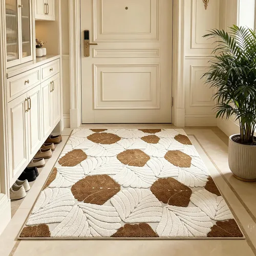Vista 74 de UKELER Tapete antideslizante para puerta, alfombras de acento modernas para entrada, estilo romántico campestre americano, alfombras de algodón