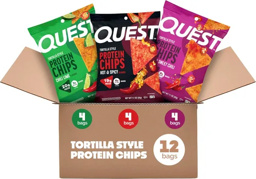 Vista 25 de Quest Nutrition Chips de proteína, barbacoa, 0.78 oz de proteína, 0.11 oz de carbohidratos netos, 130 cals, bolsa de 1.1 onzas, 1 unidad, alto