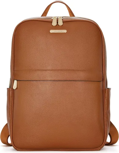 Vista 8 de BOSTANTEN Mochila para portátil de 15.6 pulgadas de cuero genuino para mujer, mochila informal para universidad, bolsa de viaje