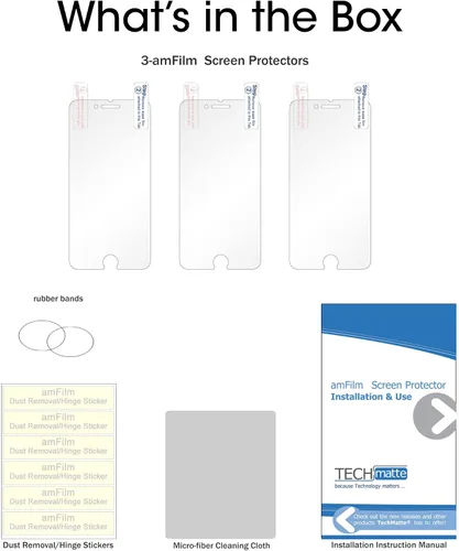 Vista 3 de amFilm Protector de pantalla para Apple iPhone SE 2 (2020 2nd)/SE 3 (2022 3rd), iPhone 8,7, 6S y 6 HD transparente, película flexible, compatible