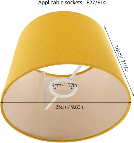 Vista 2 de Pantalla de lámpara de mesa Pantalla Pantalla para piso Tela colgante Plataforma Amarillo Escritorio