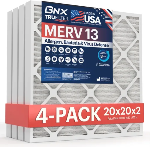 Vista 21 de BNX TruFilter 10x24x1 Filtro de aire MERV 13 (paquete de 4) - HECHO EN EE. UU. - Filtros plisados electrostáticos para aire acondicionado HVAC AC