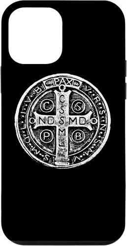 Vista 16 de Funda cristiana católica para iPhone 16 con medalla de San Benito de San Benito